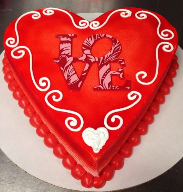 Revealing the Love Heart Shaped Cake
